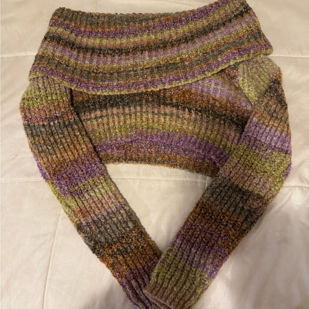 NWOT WORN ONCE MultiColor Off the Shoulder Sweater Top